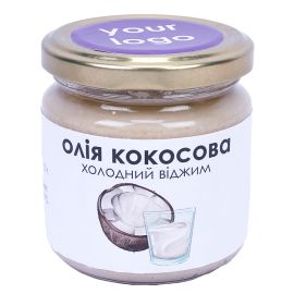 Брендированное кокосовое масло холодного отжима с логотипом компании