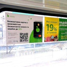 Реклама в трамваях в Киеве