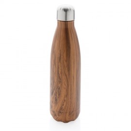 Пляшка з нержавіючої сталі з дерев'яним принтом