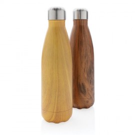 Пляшка з нержавіючої сталі з дерев'яним принтом